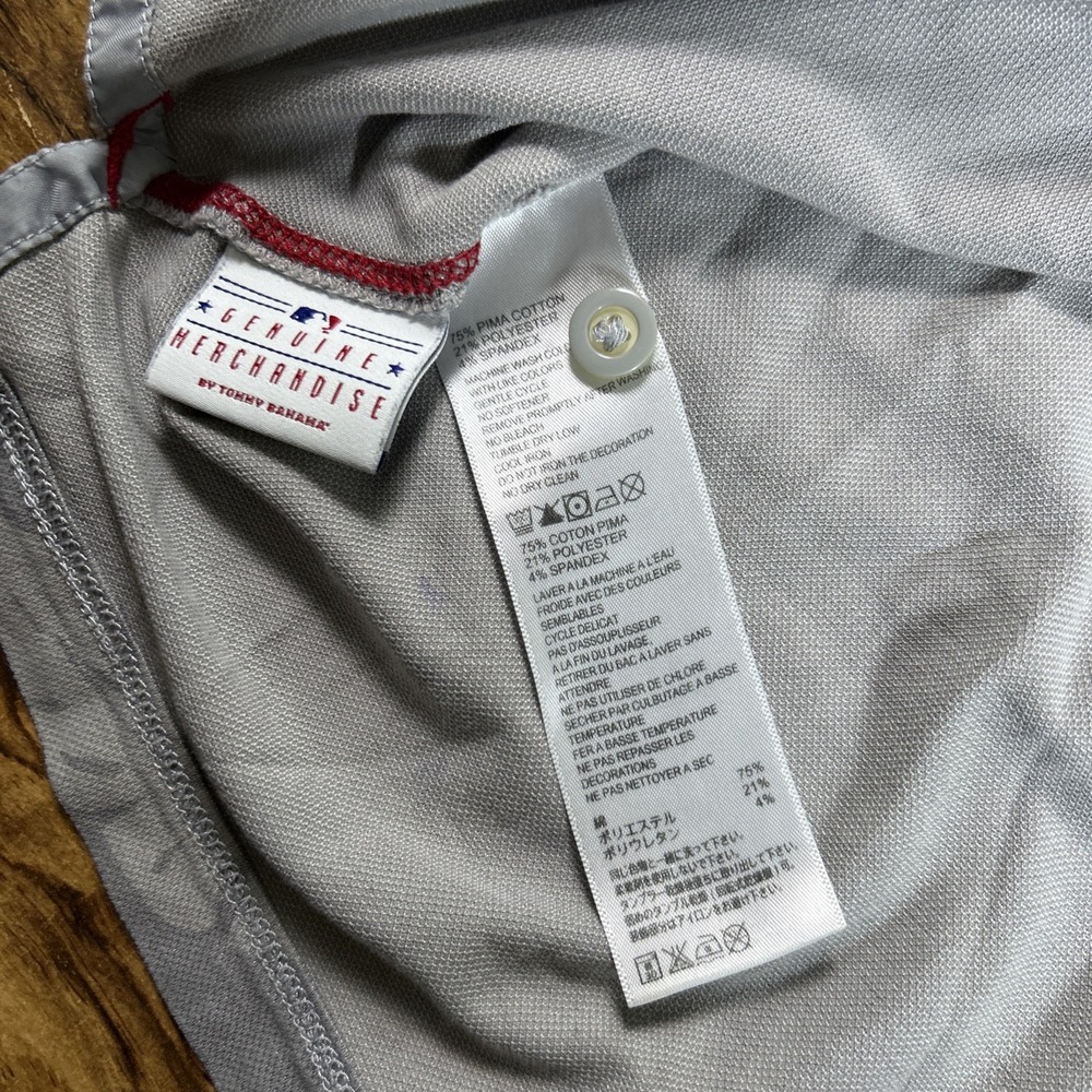 Tommy Bahama Baseball Polo Shirt Men's M Gray Palm Leaves Chicago Cubs MLB - Picture 5 of 8